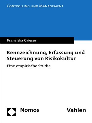cover image of Kennzeichnung, Erfassung und Steuerung von Risikokultur